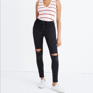 Madewell 27T curvy high-rise skinny jeans in black